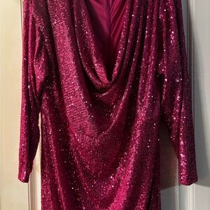 Eloquii Fuchsia Sequin Dress